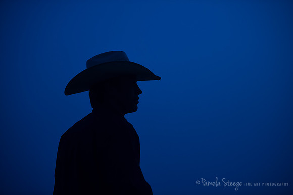 Cowboy Profile in Blue